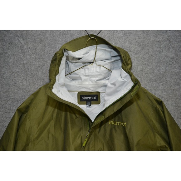 Marmot‎ Jacket Mens 2XL Olive Green Hooded Waterproof Windbreaker Outdoor - Picture 6 of 16